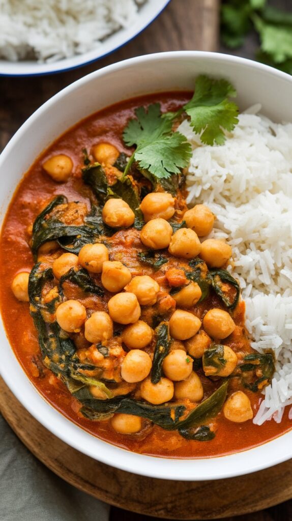 Spicy Chickpea and Spinach Curry Recipe - The Kitchen Everything
